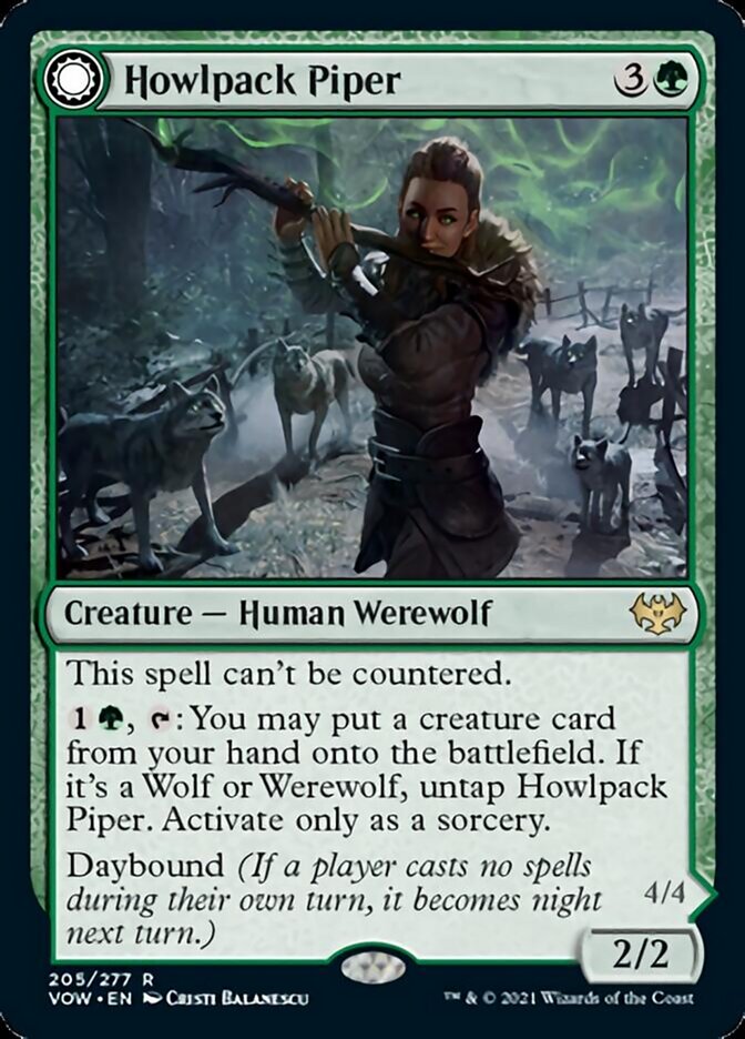 Howlpack Piper // Wildsong Howler (VOW-205) [Innistrad: Crimson Vow]: (Double Faced Transform)