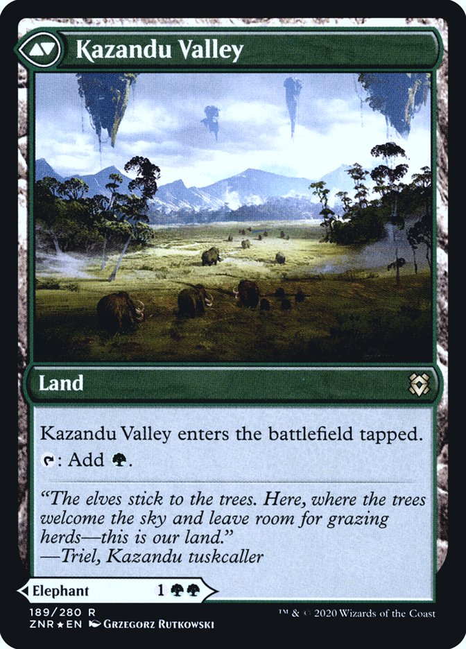 Kazandu Mammoth // Kazandu Valley (PRE-189S) [Zendikar Rising Promos] Foil
