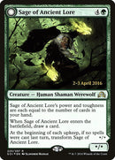Sage of Ancient Lore // Werewolf of Ancient Hunger (PRE-225S) [Shadows over Innistrad Promos]: (Double Faced Transform) Foil
