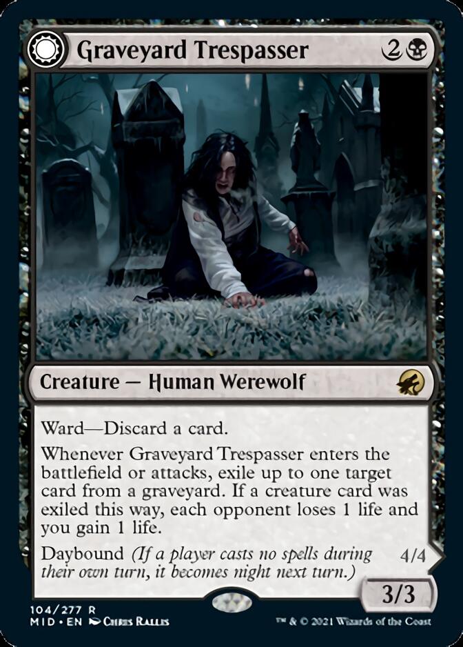 Graveyard Trespasser // Graveyard Glutton (MID-104) [Innistrad: Midnight Hunt]: (Double Faced Transform)