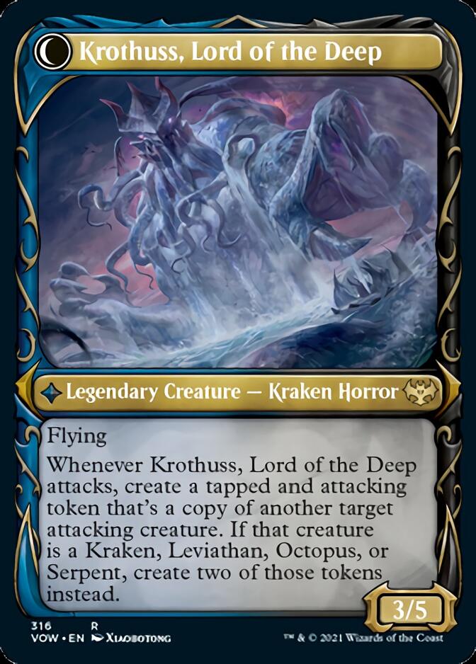 Runo Stromkirk // Krothuss, Lord of the Deep (VOW-316) [Innistrad: Crimson Vow]: (Showcase, Double Faced Transform)