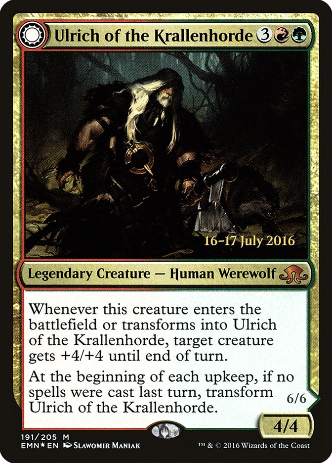 Ulrich of the Krallenhorde // Ulrich, Uncontested Alpha (PRE-191S) [Eldritch Moon Promos]: (Double Faced Transform) Foil