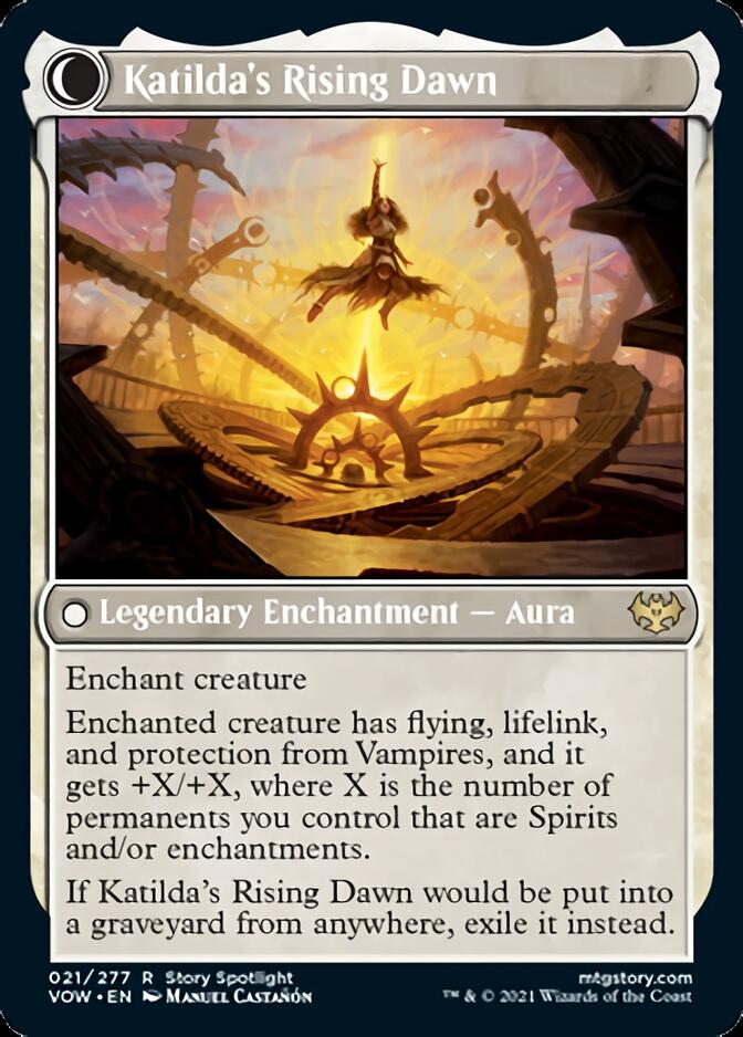 Katilda, Dawnhart Martyr // Katilda's Rising Dawn (VOW-021) [Innistrad: Crimson Vow]: (Double Faced Transform)