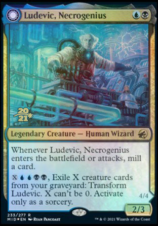 Ludevic, Necrogenius // Olag, Ludevic's Hubris (PRE-233S) [Innistrad: Midnight Hunt Promos]: (Double Faced Transform) Foil