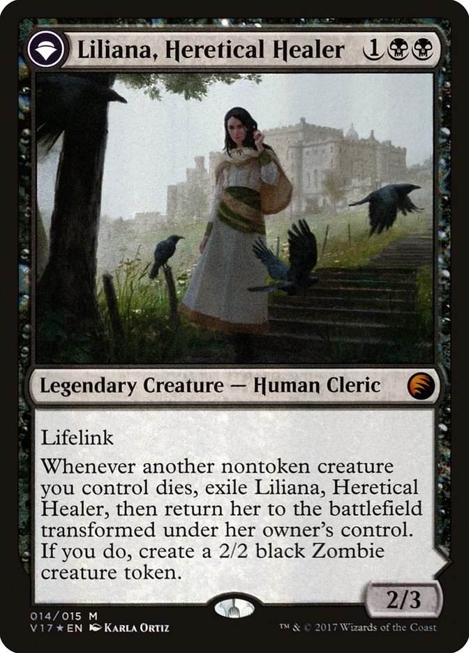 Liliana, Heretical Healer // Liliana, Defiant Necromancer (V17-014) [From the Vault: Transform]: (originpwdfc) Foil