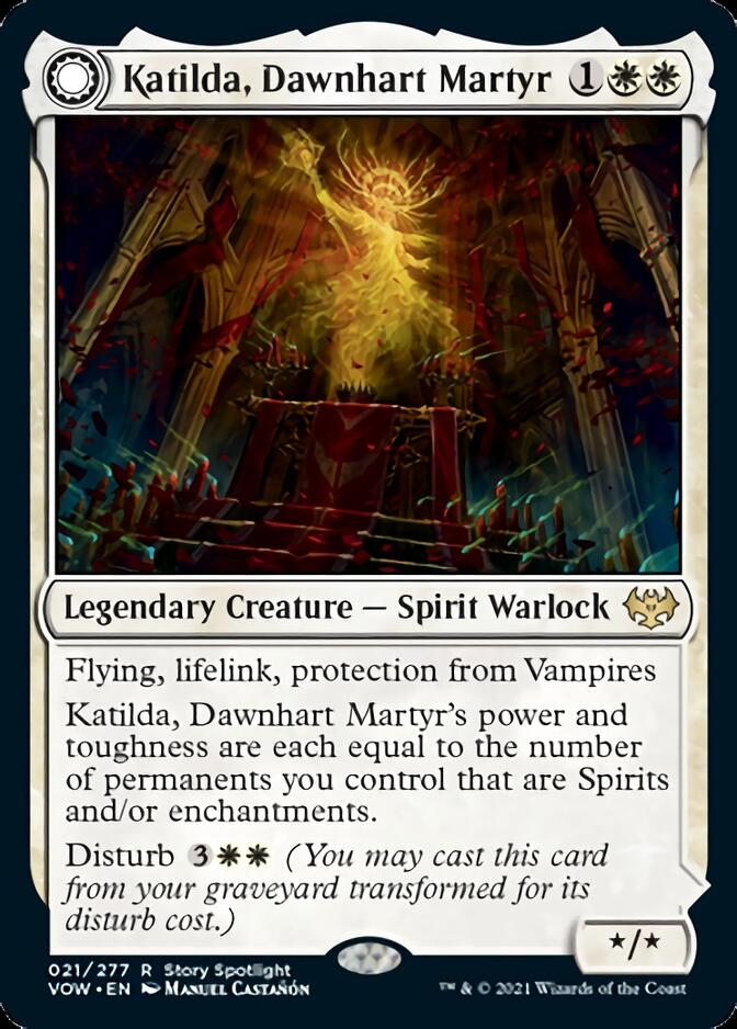 Katilda, Dawnhart Martyr // Katilda's Rising Dawn (VOW-021) [Innistrad: Crimson Vow]: (Double Faced Transform)