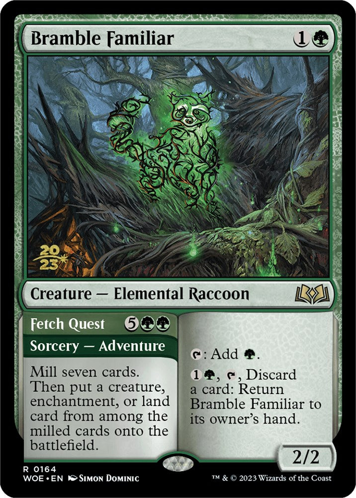 Bramble Familiar // Fetch Quest (PRE-164S) [Wilds of Eldraine Promos] Foil