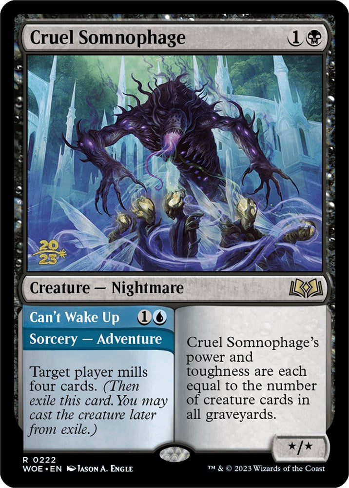 Cruel Somnophage // Can't Wake Up (PPWOE-222P) [Wilds of Eldraine Promos]