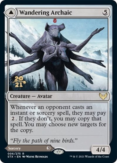 Wandering Archaic // Explore the Vastlands (PRE-06S) [Strixhaven: School of Mages Promos] Foil