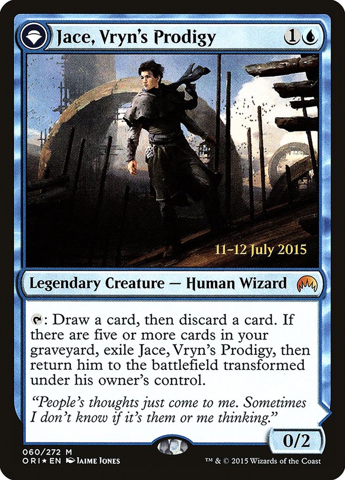 Jace, Vryn's Prodigy // Jace, Telepath Unbound (PRE-60S) [Magic Origins Promos]: (originpwdfc) Foil
