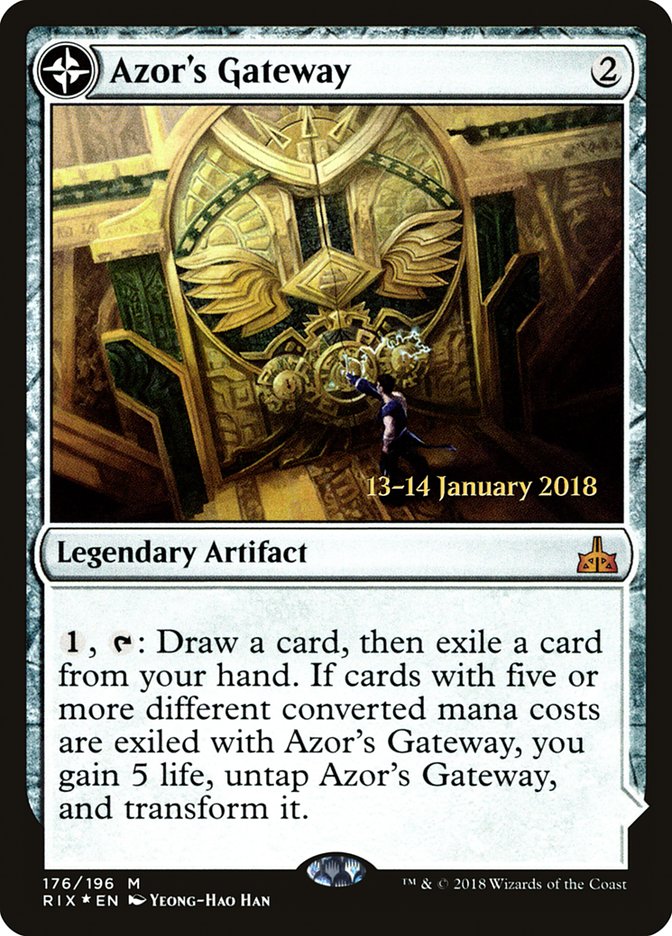 Azor's Gateway // Sanctum of the Sun (PRE-176S) [Rivals of Ixalan Promos]: (compasslanddfc) Foil
