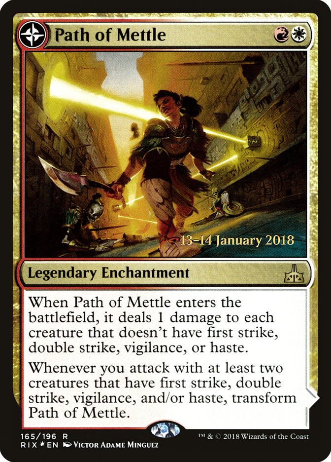 Path of Mettle // Metzali, Tower of Triumph (PRE-165S) [Rivals of Ixalan Promos]: (compasslanddfc) Foil