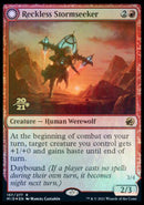 Reckless Stormseeker // Storm-Charged Slasher (PRE-157S) [Innistrad: Midnight Hunt Promos]: (Double Faced Transform) Foil