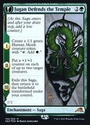 Jugan Defends the Temple // Remnant of the Rising Star (PRE-194S) [Kamigawa: Neon Dynasty Promos]: (fandfc, enchantment) Foil