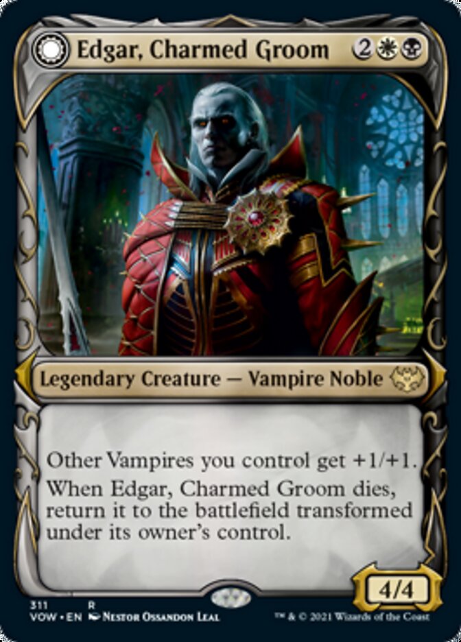 Edgar, Charmed Groom // Edgar Markov's Coffin (VOW-311) [Innistrad: Crimson Vow]: (Showcase, Double Faced Transform)