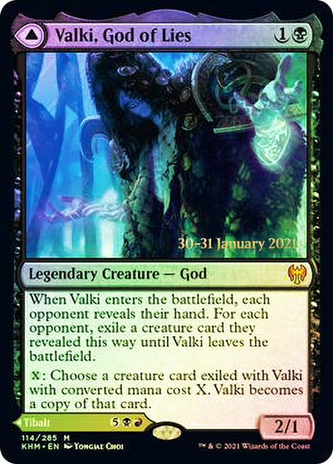 Valki, God of Lies // Tibalt, Cosmic Impostor (PRE-114S) [Kaldheim Promos] Foil