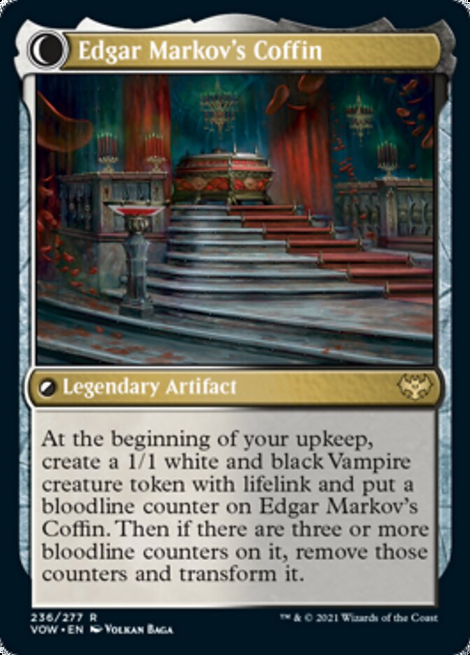 Edgar, Charmed Groom // Edgar Markov's Coffin (VOW-236) [Innistrad: Crimson Vow]: (Double Faced Transform)