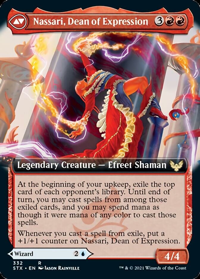 Uvilda, Dean of Perfection // Nassari, Dean of Expression (STX-332) [Strixhaven: School of Mages]: (Extended Art)
