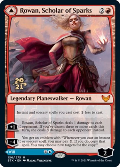 Rowan, Scholar of Sparks // Will, Scholar of Frost (PRE-156S) [Strixhaven: School of Mages Promos] Foil