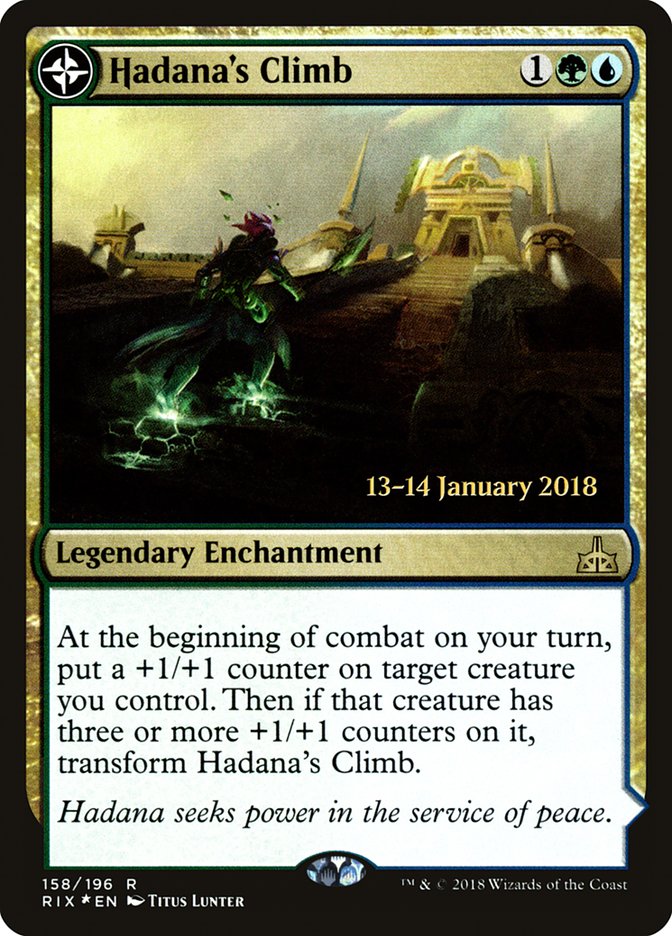 Hadana's Climb // Winged Temple of Orazca (PRE-158S) [Rivals of Ixalan Promos]: (compasslanddfc) Foil