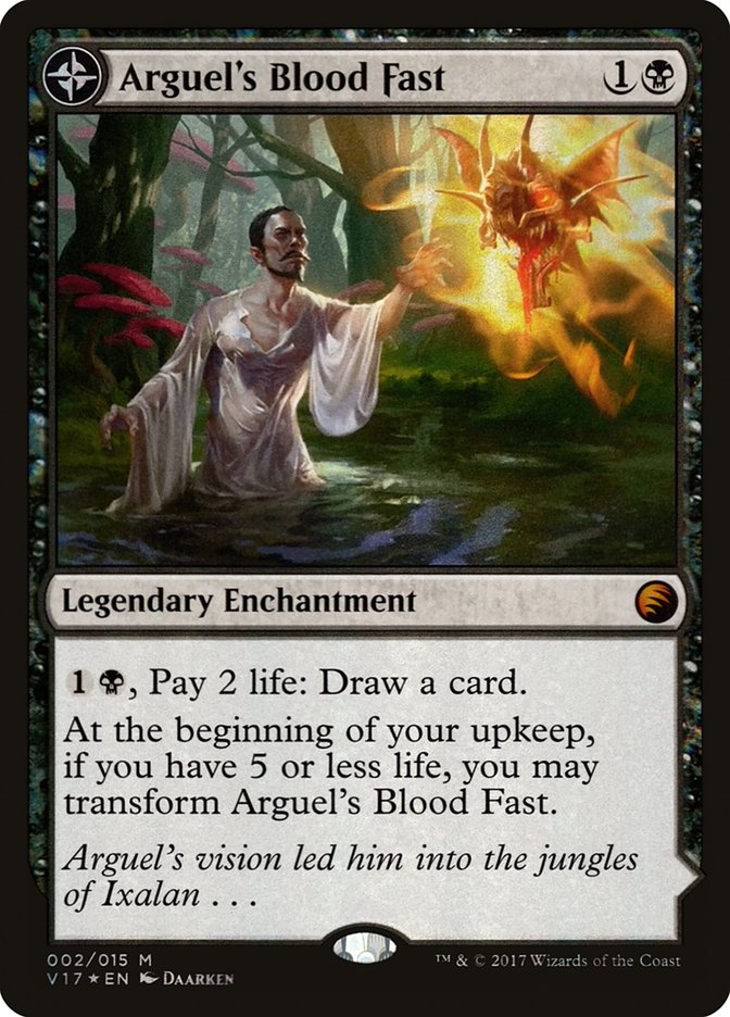 Arguel's Blood Fast // Temple of Aclazotz (V17-002) [From the Vault: Transform]: (compasslanddfc) Foil