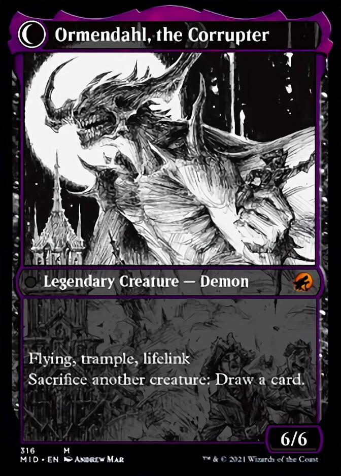 Jerren, Corrupted Bishop // Ormendahl, the Corrupter (MID-316) [Innistrad: Midnight Hunt]: (Showcase, Double Faced Transform)