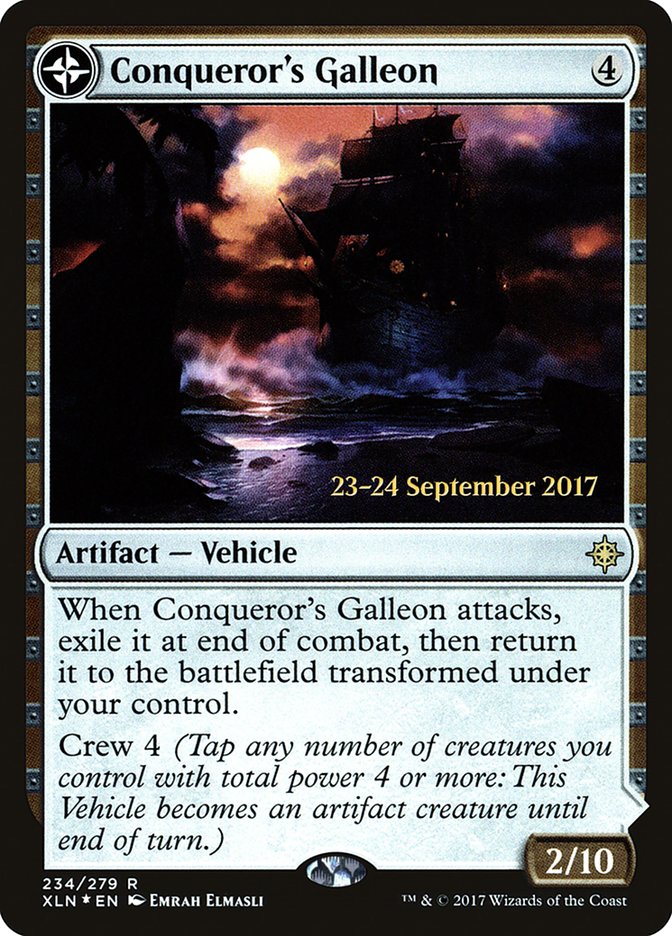 Conqueror's Galleon // Conqueror's Foothold (PRE-234S) [Ixalan Promos]: (compasslanddfc) Foil