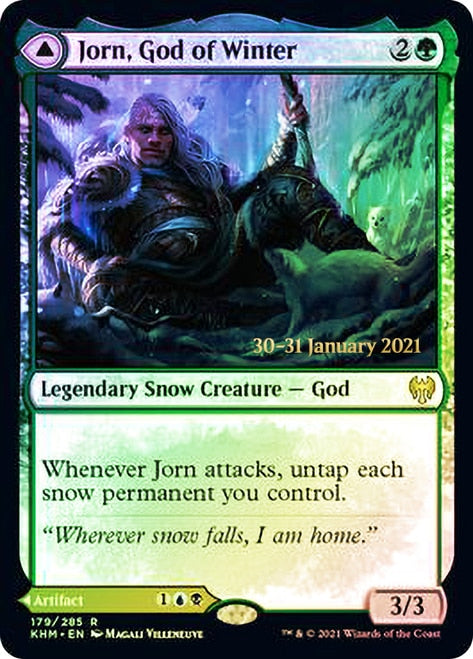 Jorn, God of Winter // Kaldring, the Rimestaff (PRE-179S) [Kaldheim Promos]: (snow) Foil