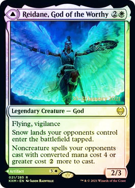 Reidane, God of the Worthy // Valkmira, Protector's Shield (PRE-21S) [Kaldheim Promos] Foil