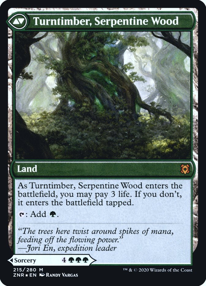 Turntimber Symbiosis // Turntimber, Serpentine Wood (PRE-215S) [Zendikar Rising Promos] Foil