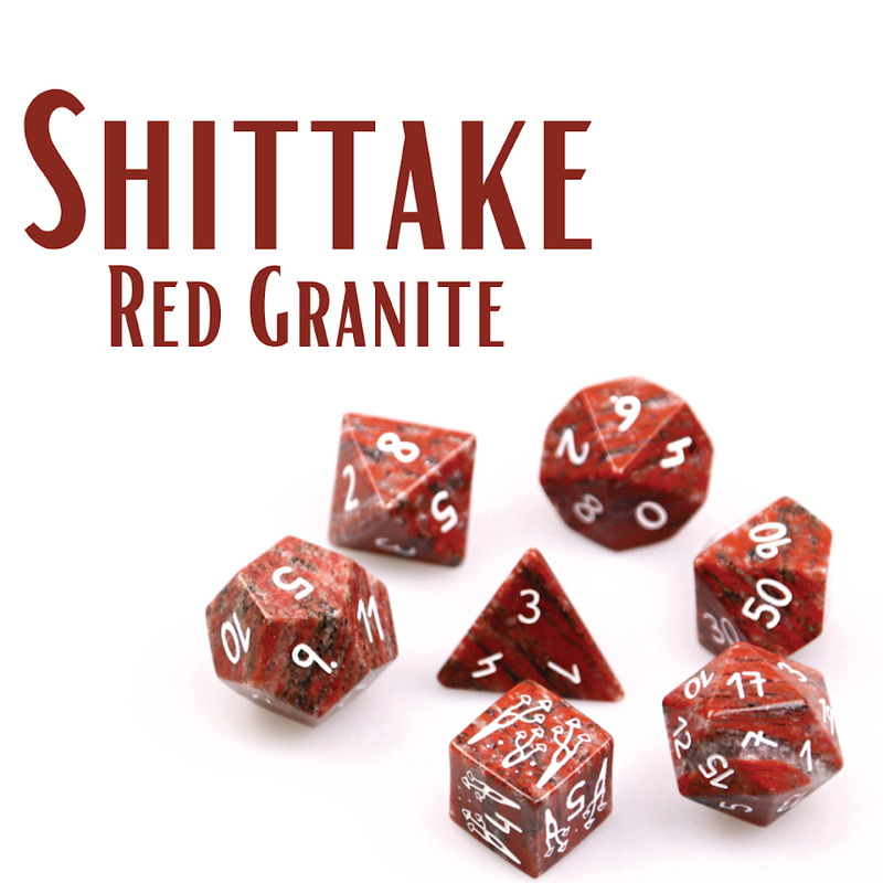 Level Up Dice - Shiitake (Red Granite) RPG Set