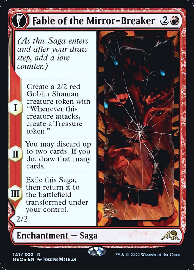 Fable of the Mirror-Breaker // Reflection of Kiki-Jiki (PRE-141S) [Kamigawa: Neon Dynasty Promos]: (fandfc, enchantment) Foil