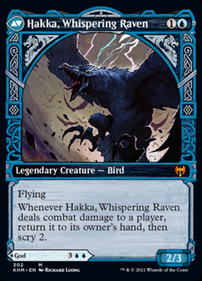 Alrund, God of the Cosmos // Hakka, Whispering Raven (KHM-302) [Kaldheim]: (Showcase)
