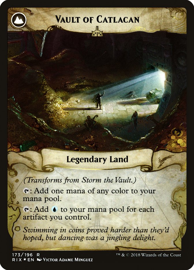Storm the Vault // Vault of Catlacan (PRE-173S) [Rivals of Ixalan Promos]: (compasslanddfc) Foil