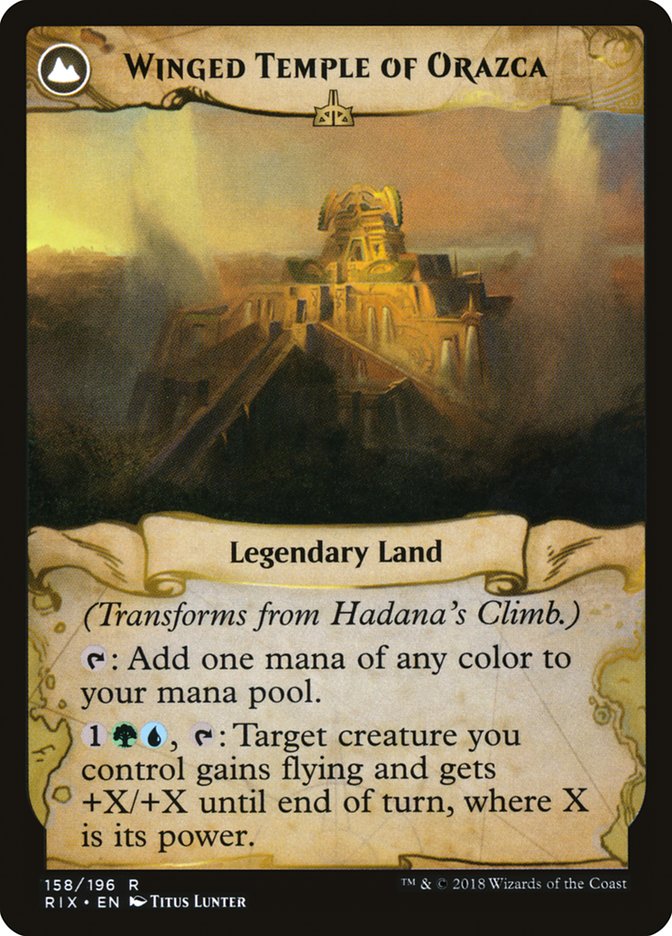 Hadana's Climb // Winged Temple of Orazca (RIX-158) [Rivals of Ixalan]: (compasslanddfc)