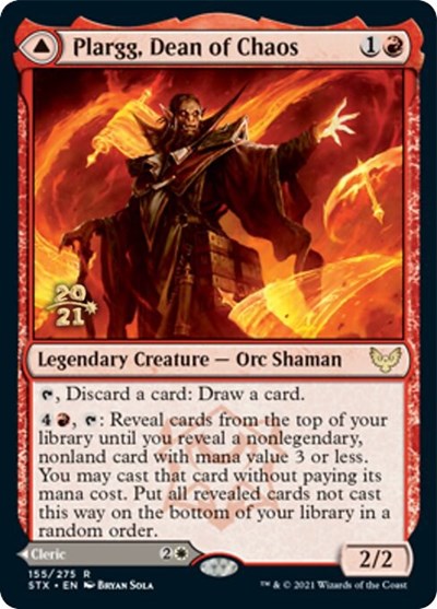 Plargg, Dean of Chaos // Augusta, Dean of Order (PRE-155S) [Strixhaven: School of Mages Promos] Foil