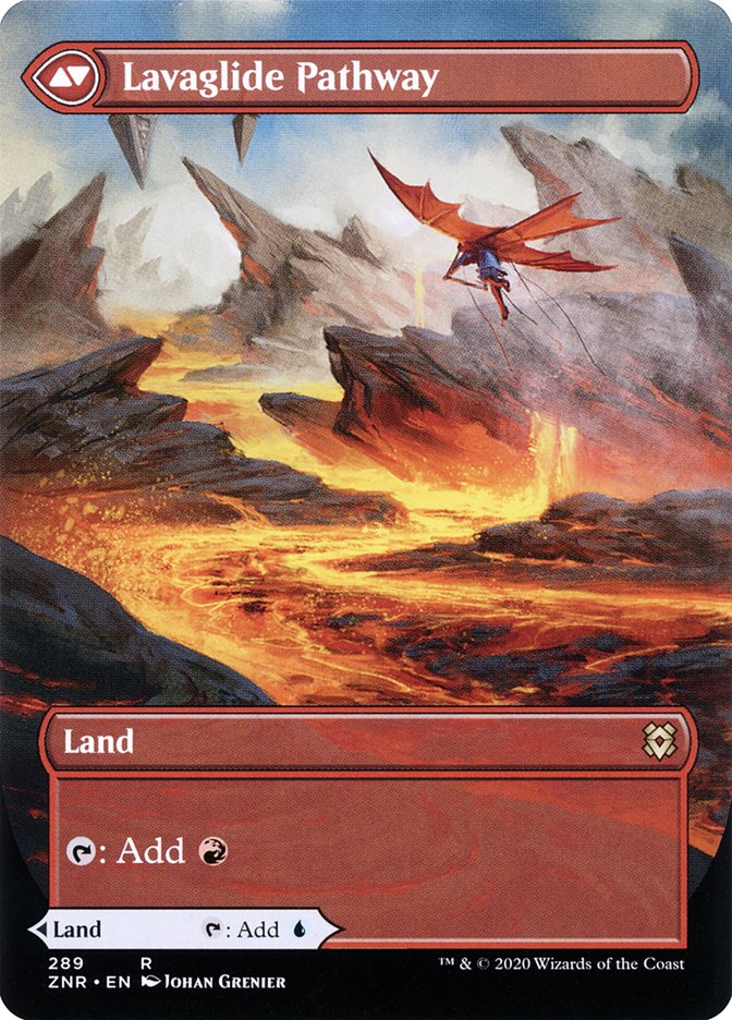 Riverglide Pathway // Lavaglide Pathway (ZNR-289) [Zendikar Rising]: (Showcase) (Borderless)