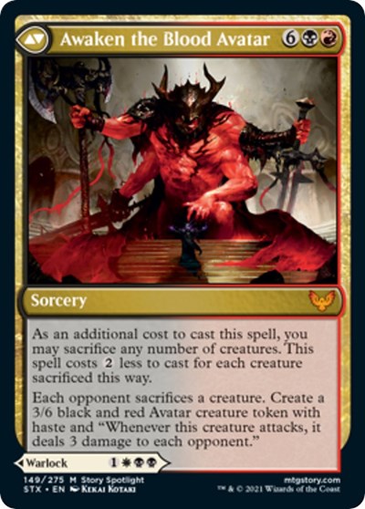 Extus, Oriq Overlord // Awaken the Blood Avatar (PRE-149S) [Strixhaven: School of Mages Promos] Foil