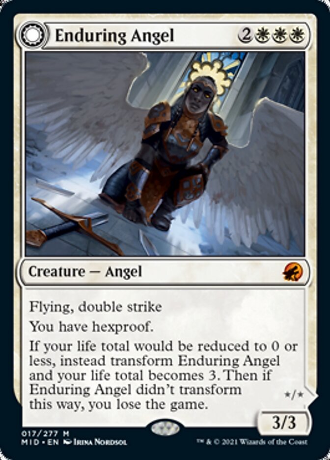 Enduring Angel // Angelic Enforcer (MID-017) [Innistrad: Midnight Hunt]: (Double Faced Transform)