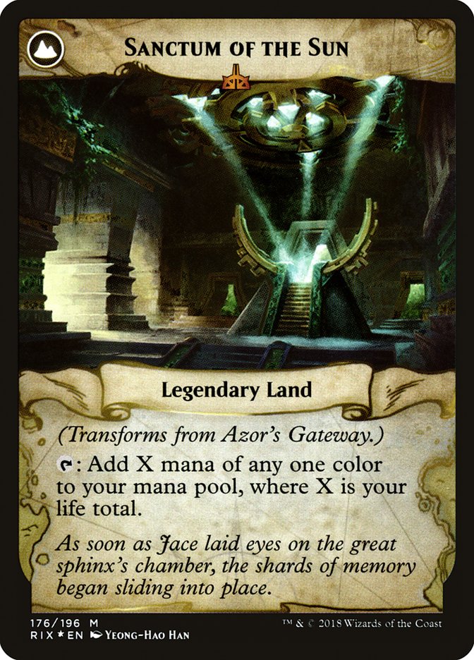 Azor's Gateway // Sanctum of the Sun (PRE-176S) [Rivals of Ixalan Promos]: (compasslanddfc) Foil