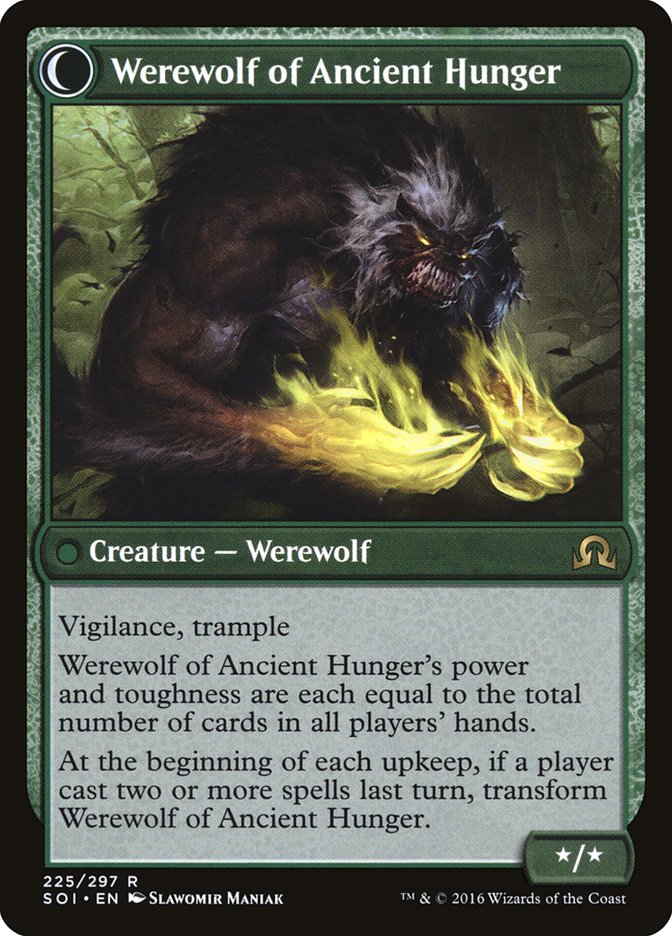 Sage of Ancient Lore // Werewolf of Ancient Hunger (SOI-225) [Shadows over Innistrad]: (Double Faced Transform)