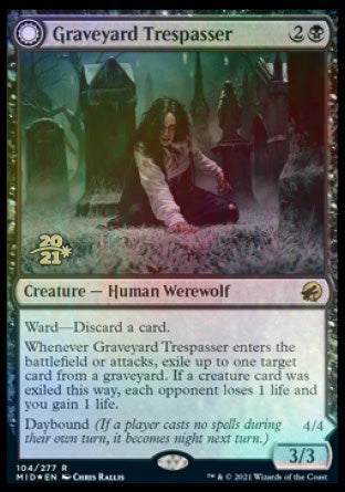 Graveyard Trespasser // Graveyard Glutton (PRE-104S) [Innistrad: Midnight Hunt Promos]: (Double Faced Transform) Foil