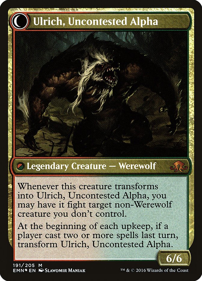 Ulrich of the Krallenhorde // Ulrich, Uncontested Alpha (PRE-191S) [Eldritch Moon Promos]: (Double Faced Transform) Foil