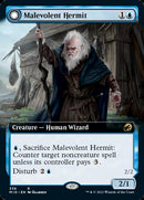 Malevolent Hermit // Benevolent Geist (MID-336) [Innistrad: Midnight Hunt]: (Extended Art, Double Faced Transform)