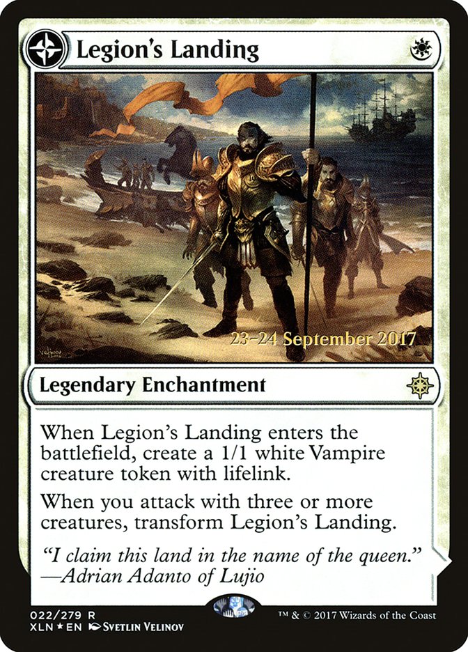Legion's Landing // Adanto, the First Fort (PRE-22S) [Ixalan Promos]: (compasslanddfc) Foil