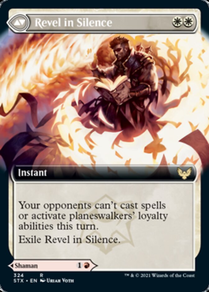 Flamescroll Celebrant // Revel in Silence (STX-324) [Strixhaven: School of Mages]: (Extended Art)