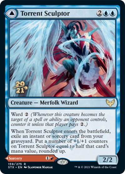 Torrent Sculptor // Flamethrower Sonata (PRE-159S) [Strixhaven: School of Mages Promos] Foil