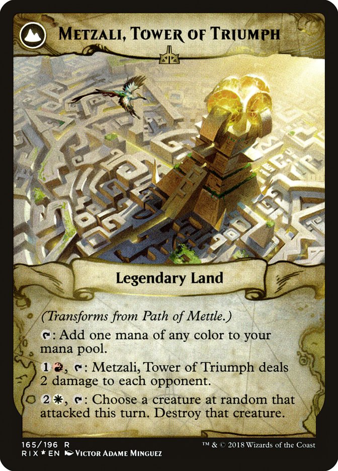 Path of Mettle // Metzali, Tower of Triumph (PRE-165S) [Rivals of Ixalan Promos]: (compasslanddfc) Foil