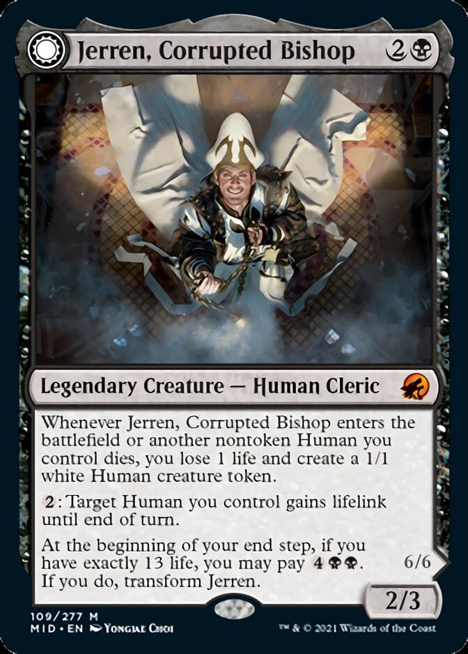 Jerren, Corrupted Bishop // Ormendahl, the Corrupter (MID-109) [Innistrad: Midnight Hunt]: (Double Faced Transform)