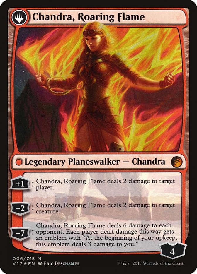 Chandra, Fire of Kaladesh // Chandra, Roaring Flame (V17-006) [From the Vault: Transform]: (originpwdfc) Foil